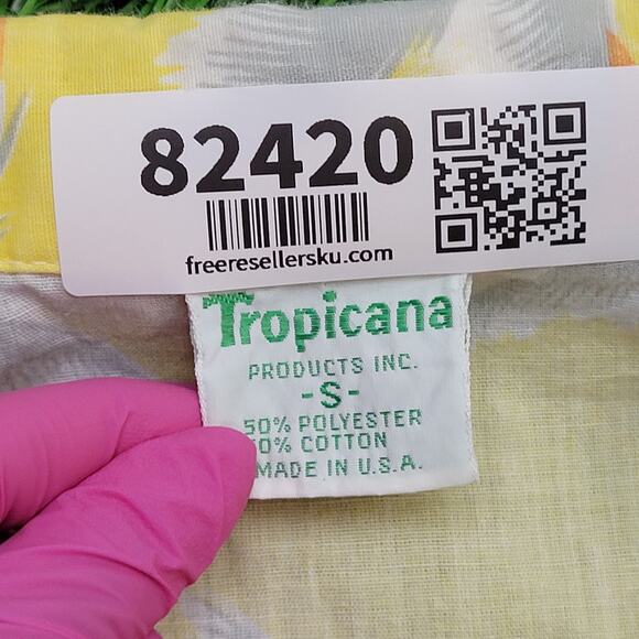 Vintage Tropicana Palm AOP Button Shirt Small 20x28 Baggy - Picture 8 of 11